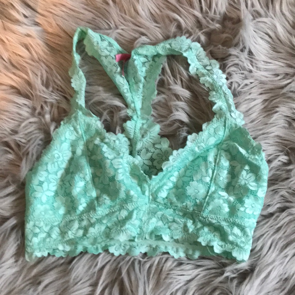 Teal racer back lace bralette size medium!